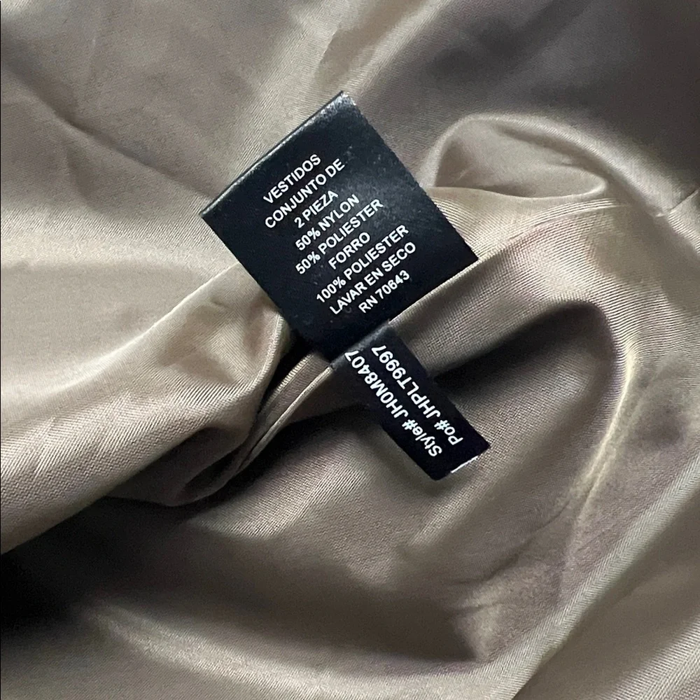 Jessica Howard brown floor-length evening dress shoulder straps flare skirt 14 - Picture 8 of 15
